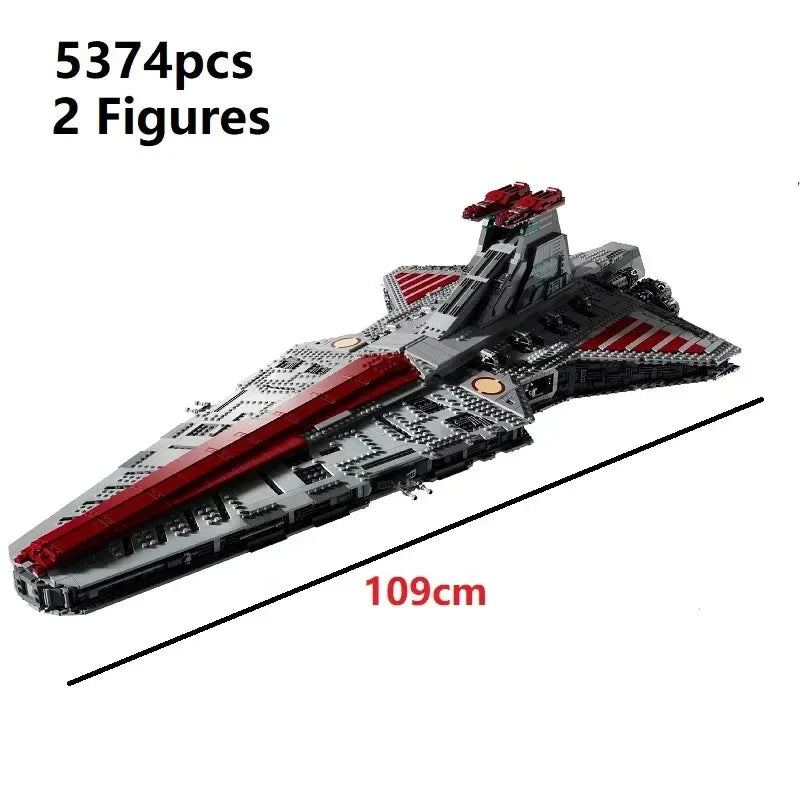 Bloques de construcción para niños y adultos, juguete de ladrillos para armar crucero de ataque de la República grande, ideal para regalo de cumpleaños, código 5374, Compatible con 75367