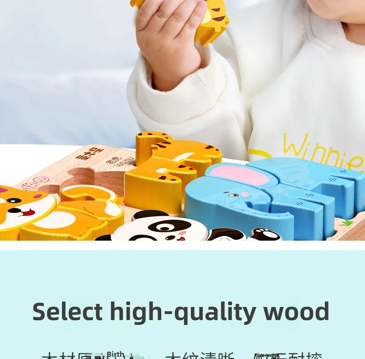 Rompecabezas de madera 3D de dibujos animados Montessori, rompecabezas de tráfico de animales, juguetes para niños, juego cognitivo educativo de Aprendizaje Temprano, regalos para niños