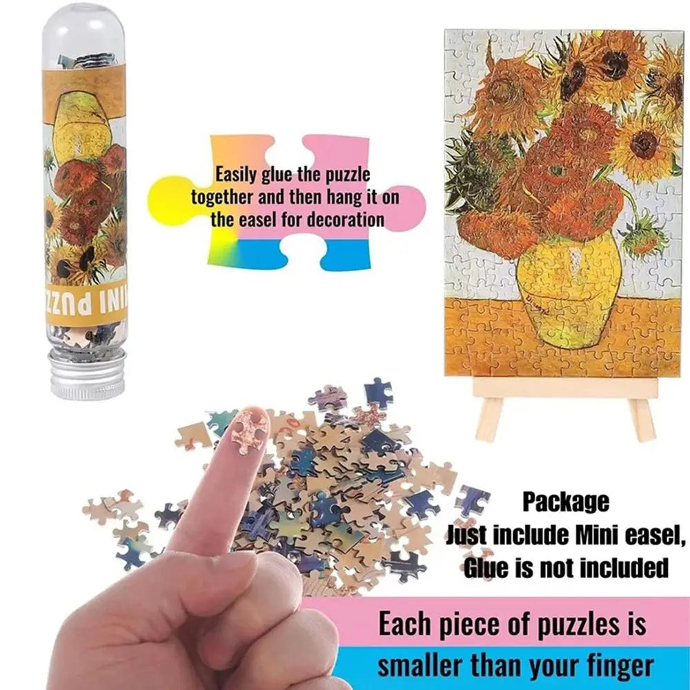 Rompecabezas de pintura al óleo para adultos y niños, Mini tubo de ensayo, regalos, juguetes educativos familiares, 150 piezas por juego