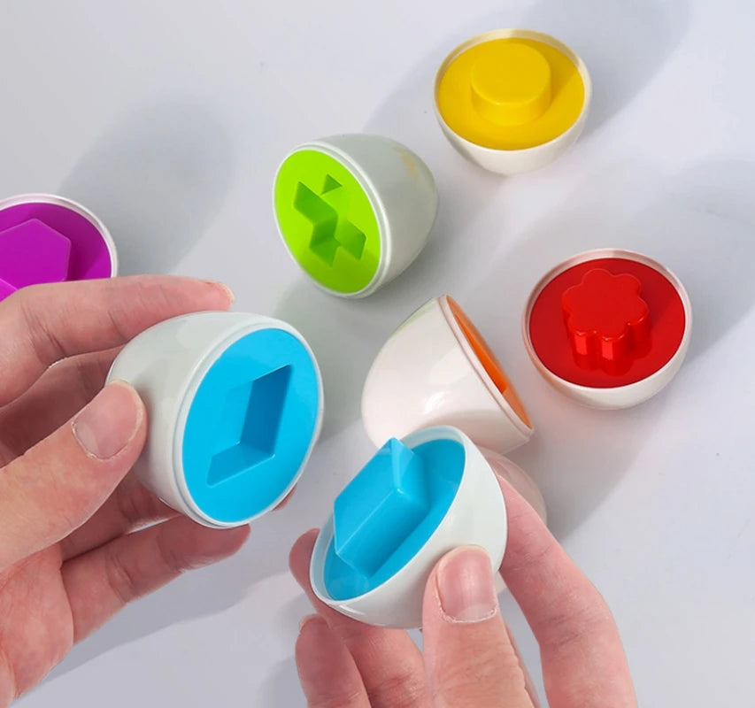 Juguete de huevos inteligentes Montessori para bebés, juegos de rompecabezas a juego, clasificador de formas, juguetes educativos de aprendizaje para niños de 2 a 3 años, regalo de Pascua