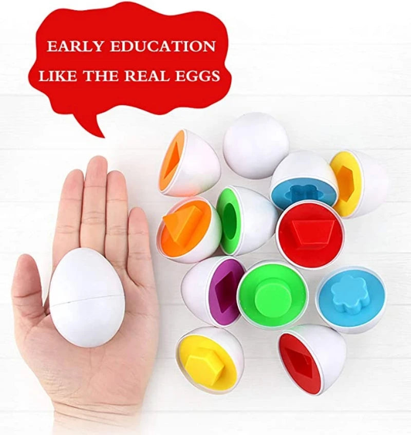 Juguete de huevos inteligentes Montessori para bebés, juegos de rompecabezas a juego, clasificador de formas, juguetes educativos de aprendizaje para niños de 2 a 3 años, regalo de Pascua