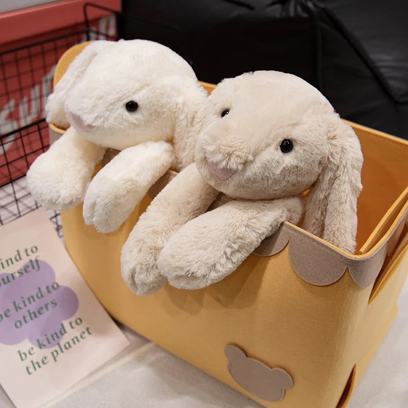 Lindo conejo de peluche de juguete suave relleno de orejas largas muñeca de conejito divertido compañero para dormir del bebé delicado decoración del hogar regalos para niños
