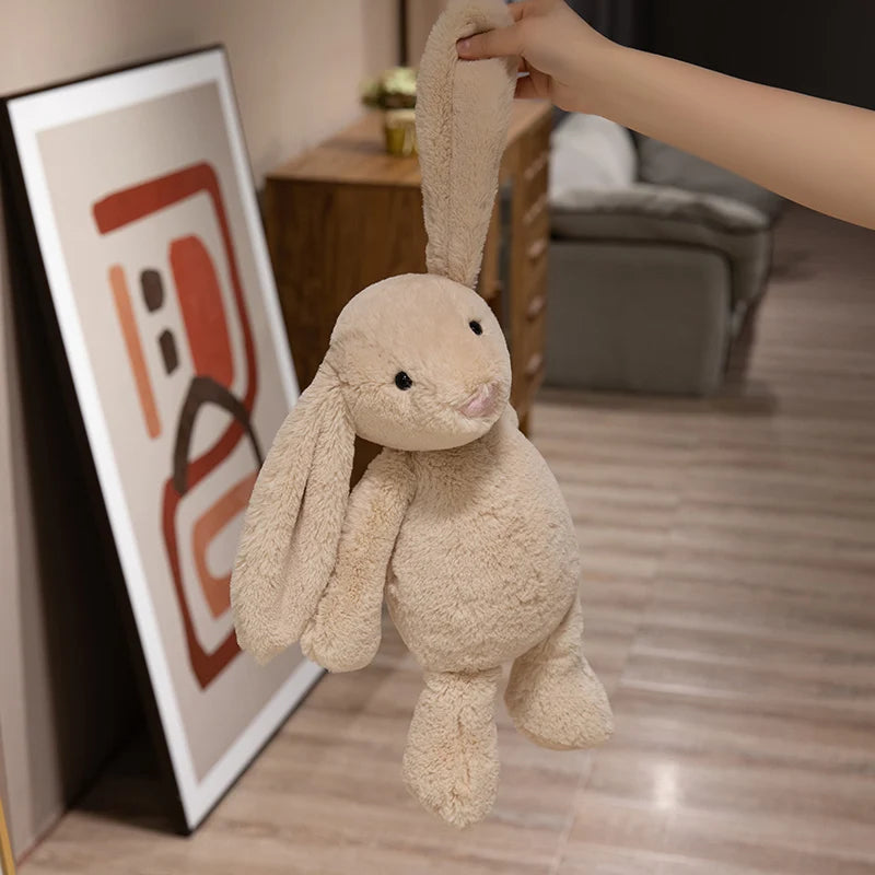 Lindo conejo de peluche de juguete suave relleno de orejas largas muñeca de conejito divertido compañero para dormir del bebé delicado decoración del hogar regalos para niños