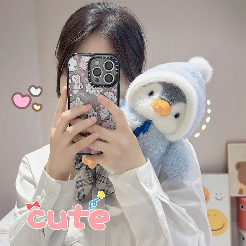 Juguete de peluche de pingüino para bebé, muñeco relajante para dormir, pingüino esponjoso, ropa, sombreros, almohada de Animal de peluche, regalo de cumpleaños, nuevo