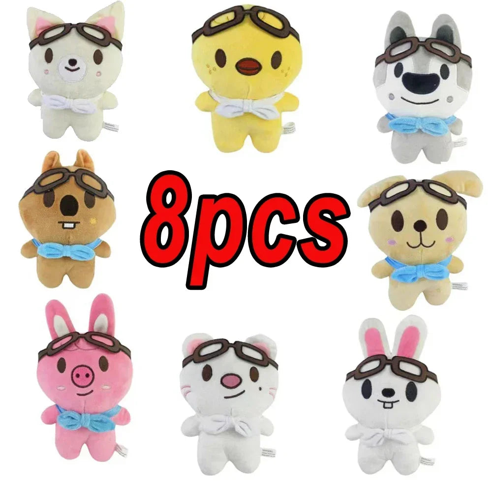 LLavero de peluche skzoo de 70 estilos, llavero Kawaii Skzoo, muñeco de peluche de dibujos animados, juguetes Kawaii, decoración de habitación, regalo para niños