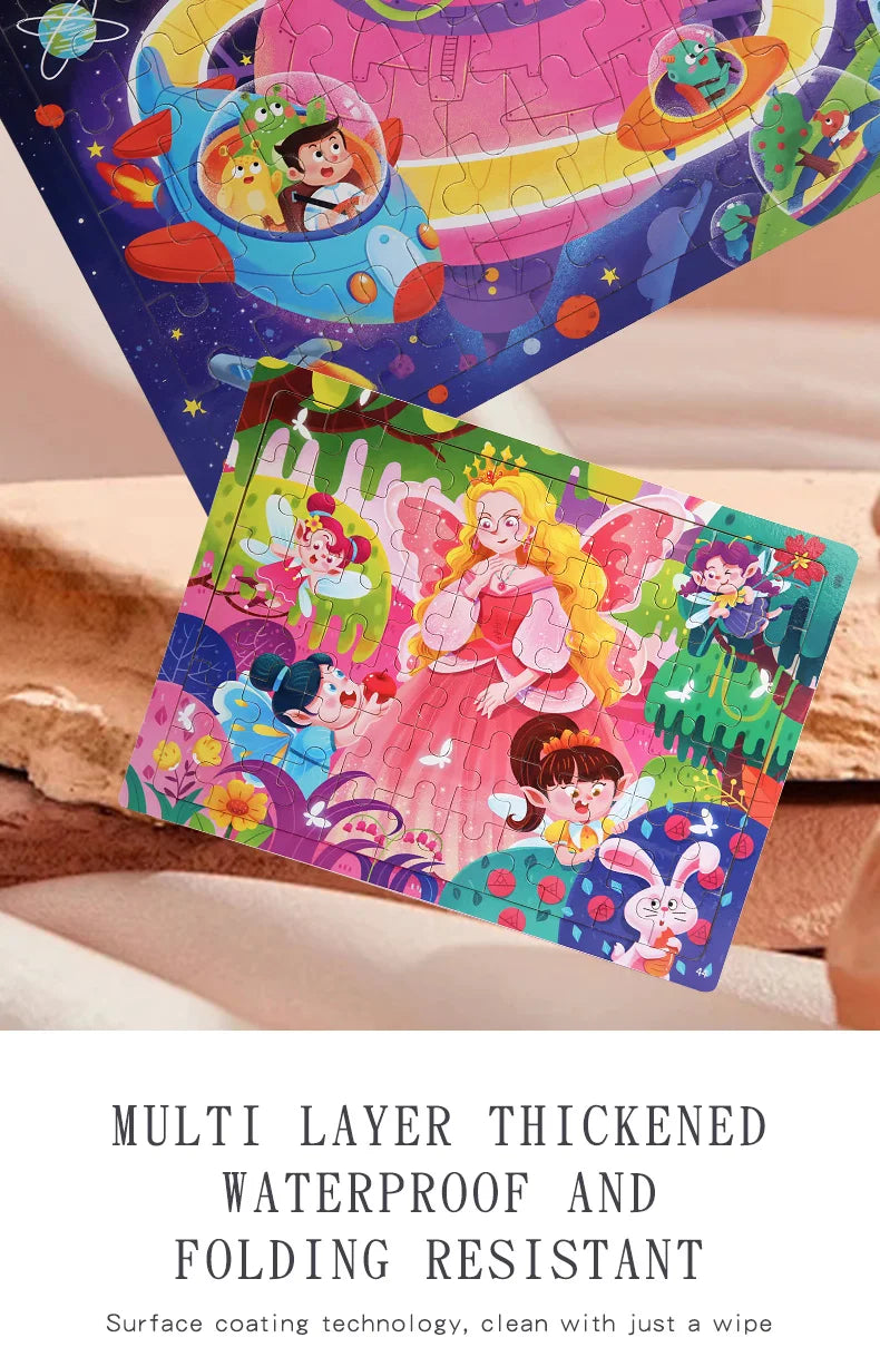 Rompecabezas de madera de 60 uds., rompecabezas 3D de colores, personajes de dibujos animados, animales, aprendizaje educativo temprano, pensamiento lógico, rompecabezas de enfoque, juguetes de regalo
