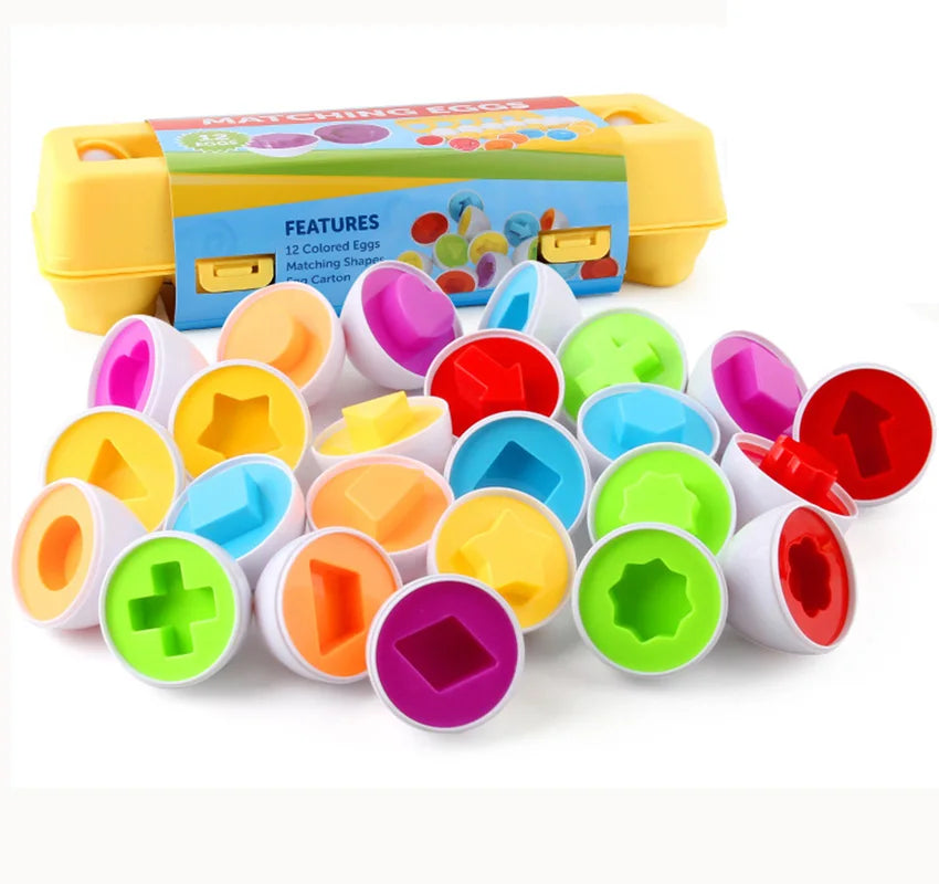 Juguete de huevos inteligentes Montessori para bebés, juegos de rompecabezas a juego, clasificador de formas, juguetes educativos de aprendizaje para niños de 2 a 3 años, regalo de Pascua