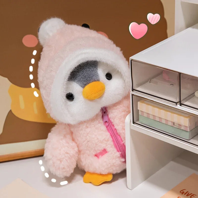 Juguete de peluche de pingüino para bebé, muñeco relajante para dormir, pingüino esponjoso, ropa, sombreros, almohada de Animal de peluche, regalo de cumpleaños, nuevo