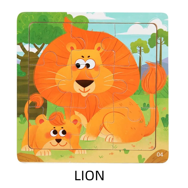 Juego de rompecabezas de madera para niños de 2 a 3 años
