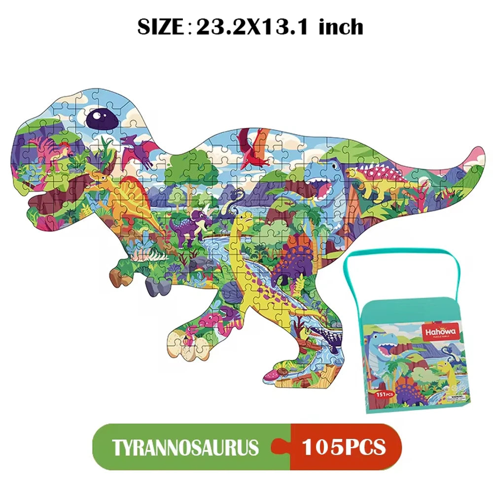 Hahowa-rompecabezas de animales único para niños, juguete con caja de regalo de papel, juegos educativos Montesorri, juguetes, regalos para niños