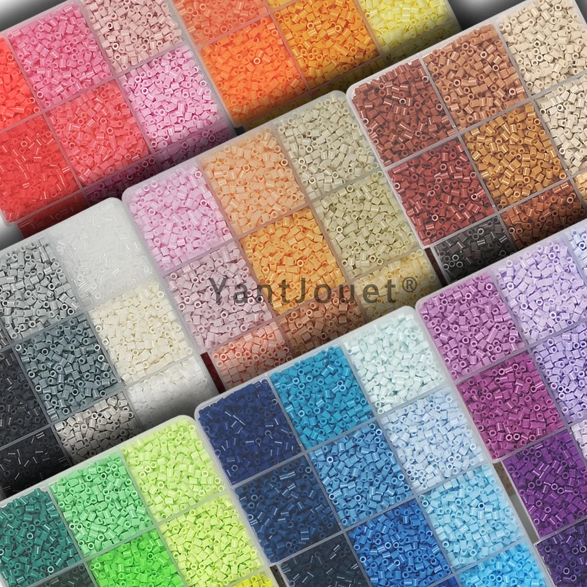 Yantjouet-Juego de Mini cuentas de 15 colores y 2,6mm, 650 Uds., rompecabezas de cuentas Hama, juguete para regalo para niños, cuentas de hierro DIY para chico, regalo