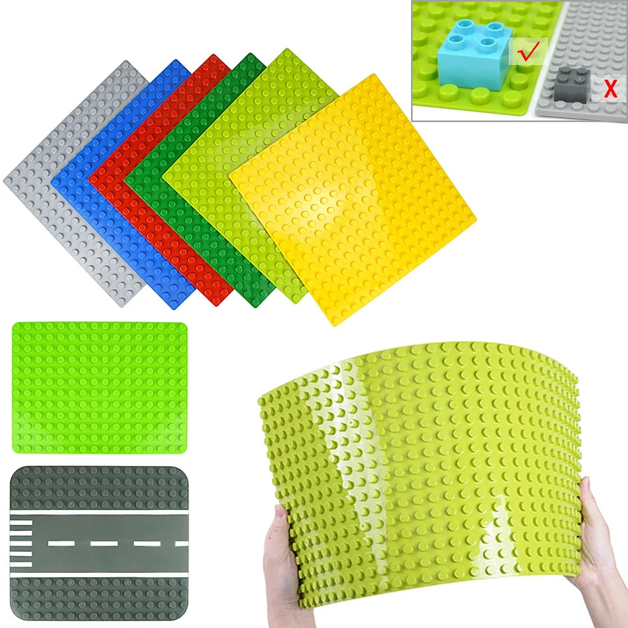 Placa base Duploes de gran tamaño, placas de montaje de ladrillos de 16x16 puntos, partículas grandes, figuras clásicas de animales, bloques de construcción, juguetes para niños