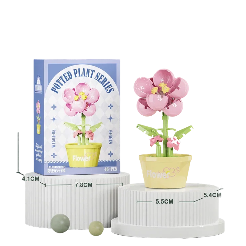 Ramo de flores Mini Diy juguetes de bloques de construcción para niños bloques para adultos Constructor Micro ladrillos conjunto de construcción regalo