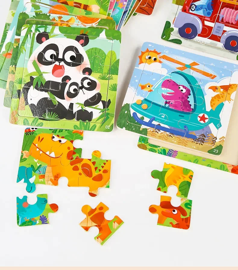 Juego de rompecabezas de madera para niños de 2 a 3 años