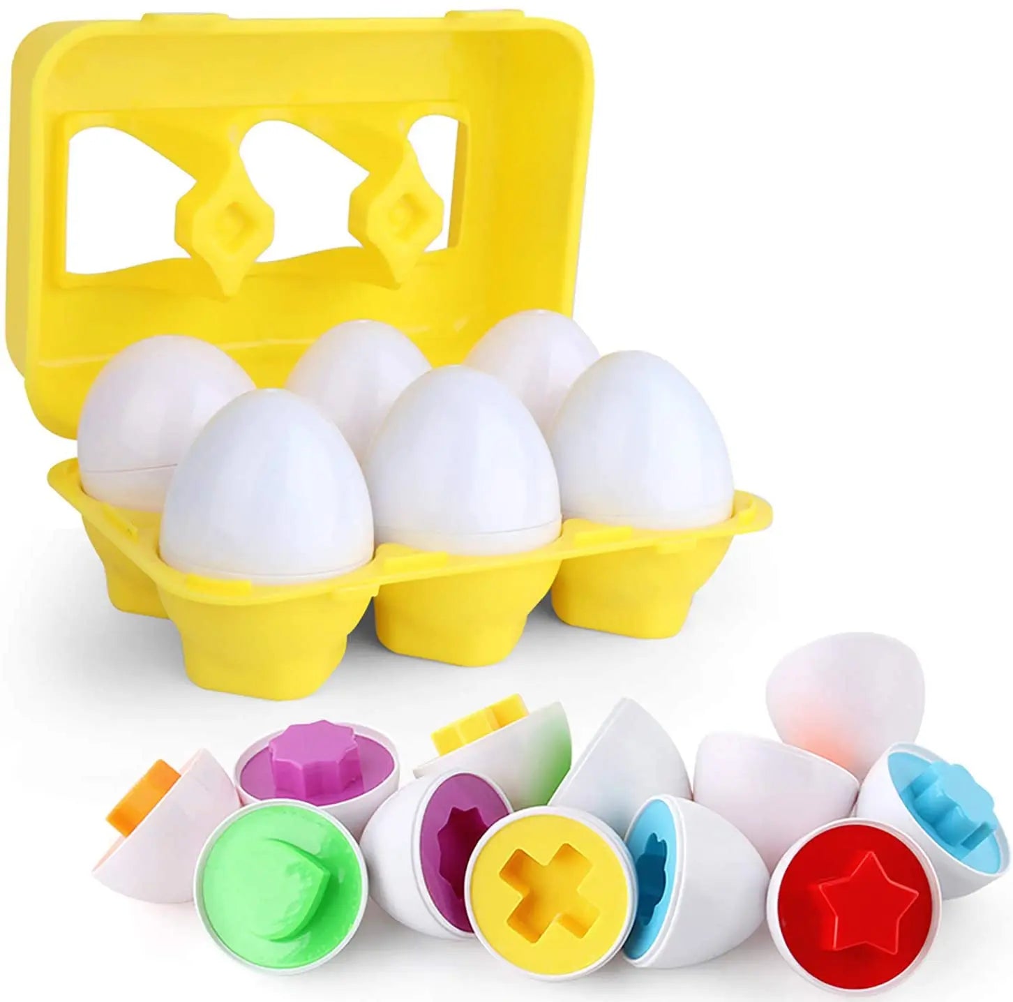 Juguete de huevos inteligentes Montessori para bebés, juegos de rompecabezas a juego, clasificador de formas, juguetes educativos de aprendizaje para niños de 2 a 3 años, regalo de Pascua
