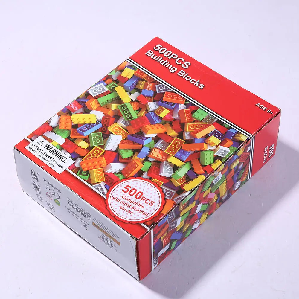 Bloques Construccion Infantiles 500 Piezas Juguete Infantil Regalo Compatible con todas las marcas Juego de bloques de construcción creativos de piezas Certificados con marcado CE, seguros y divertidos para niños desde los