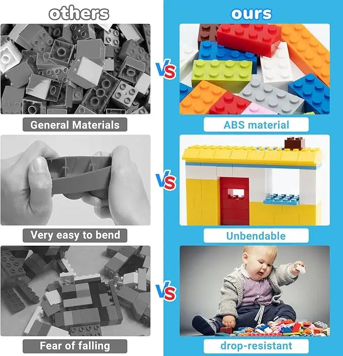 Bloques Construccion Infantiles 500 Piezas Juguete Infantil Regalo Compatible con todas las marcas Juego de bloques de construcción creativos de piezas Certificados con marcado CE, seguros y divertidos para niños desde los