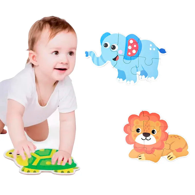 Rompecabezas para bebés, juguetes educativos Montessori, juegos de rompecabezas 3D de madera, caja de hierro, rompecabezas para niños, rompecabezas de madera para niños de 2 a 3 a 4 años