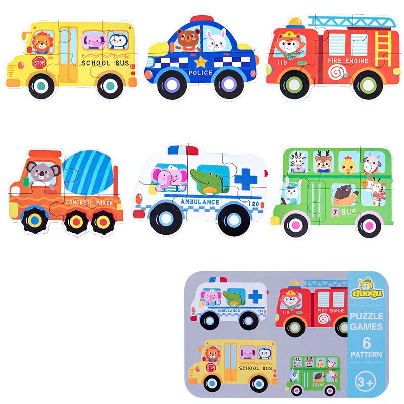 Rompecabezas para bebés, juguetes educativos Montessori, juegos de rompecabezas 3D de madera, caja de hierro, rompecabezas para niños, rompecabezas de madera para niños de 2 a 3 a 4 años