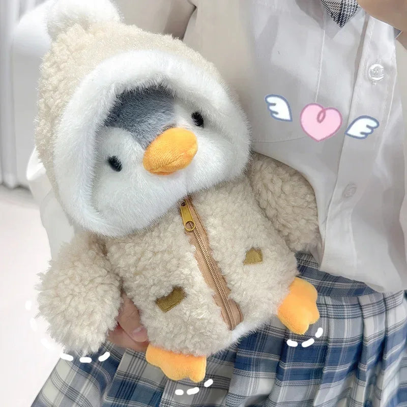 Juguete de peluche de pingüino para bebé, muñeco relajante para dormir, pingüino esponjoso, ropa, sombreros, almohada de Animal de peluche, regalo de cumpleaños, nuevo