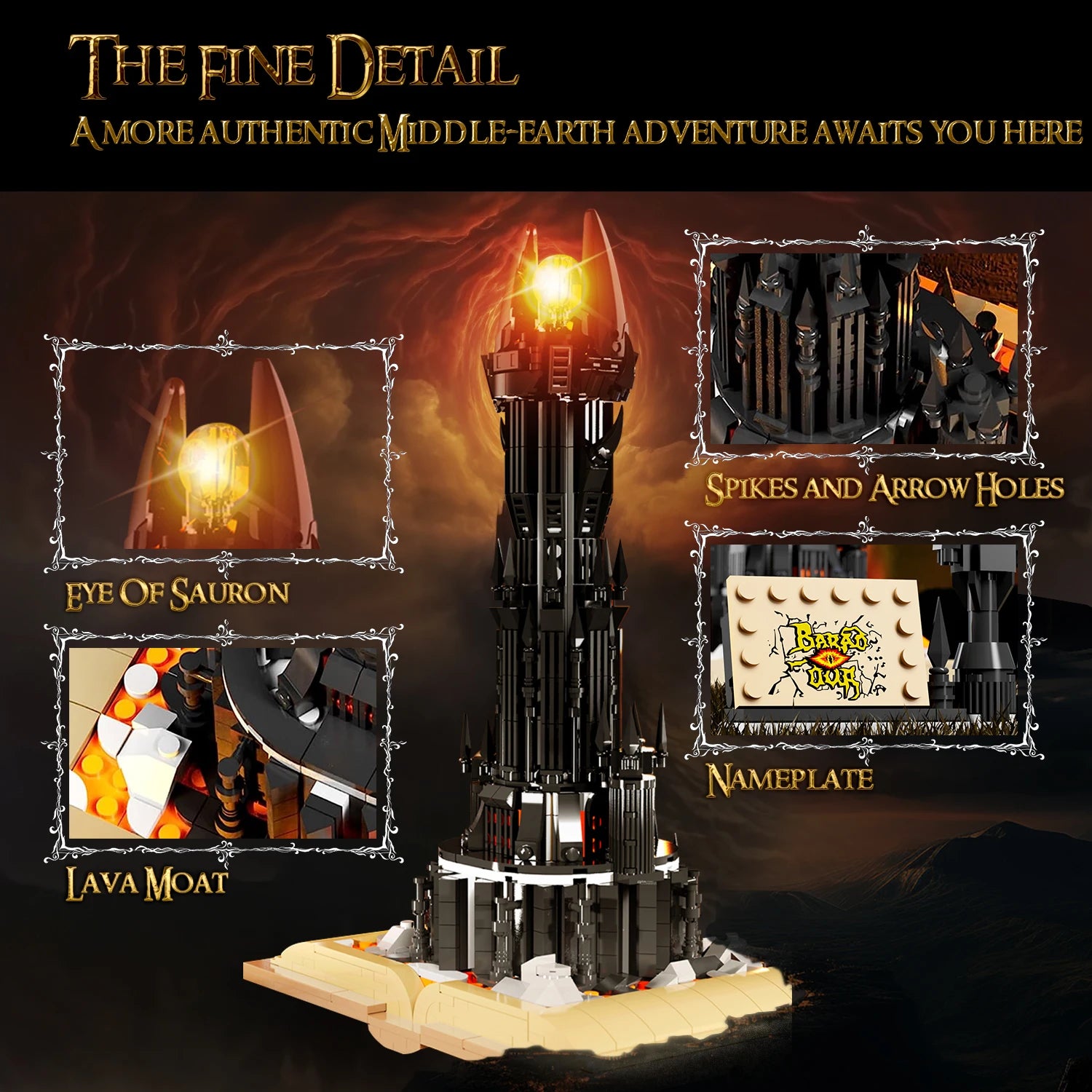 Bloques de construcción de libros mágicos de torre negra, modelo de Castillo mágico oscuro, ladrillos de montaje con luces, juguetes para niños, regalos de navidad, 966 Uds.
