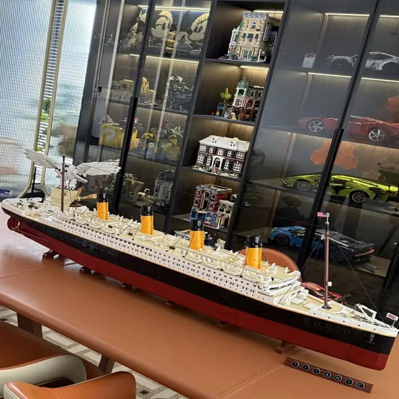 9090 Uds. Barco de crucero grande, barco de vapor, modelo Titanic, bloques de construcción, decoración de escritorio, regalos de cumpleaños Diy compatibles 10294
