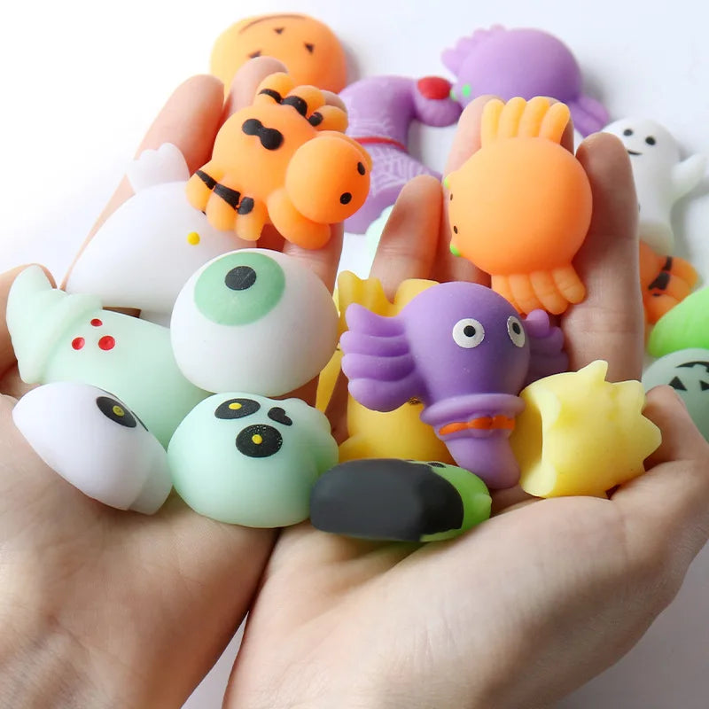 10/50 Uds. Squishies de Halloween Mochi juguetes sensoriales empuje suave alivio del estrés juguetes para apretar para niños regalos de Halloween bolsa de regalos relleno