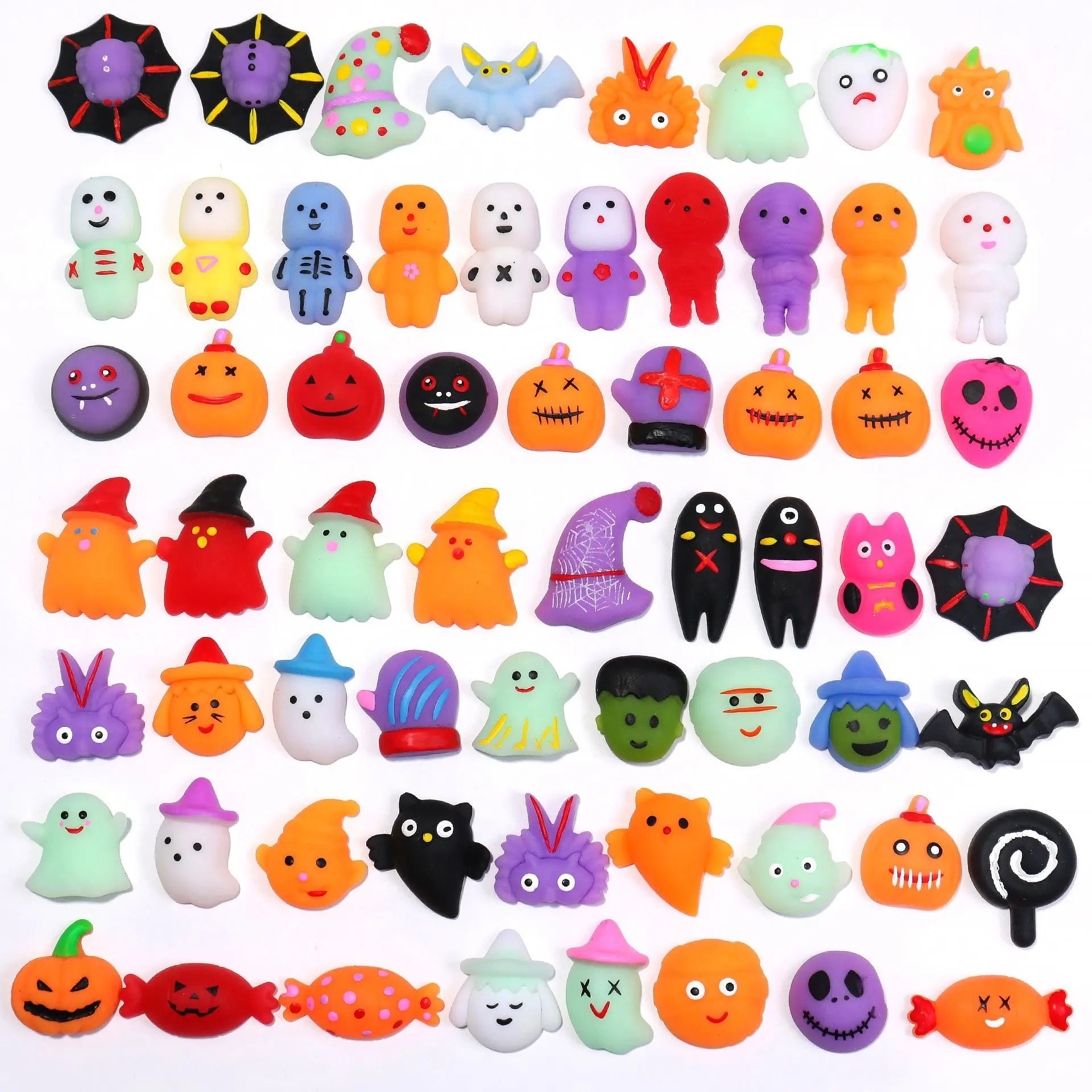 10/50 Uds. Squishies de Halloween Mochi juguetes sensoriales empuje suave alivio del estrés juguetes para apretar para niños regalos de Halloween bolsa de regalos relleno