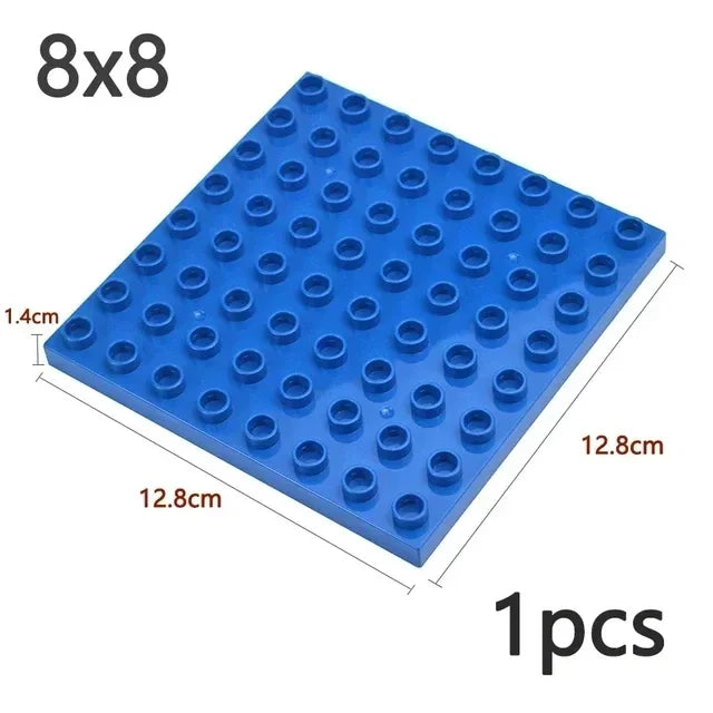 Placa base Duploes de gran tamaño, placas de montaje de ladrillos de 16x16 puntos, partículas grandes, figuras clásicas de animales, bloques de construcción, juguetes para niños