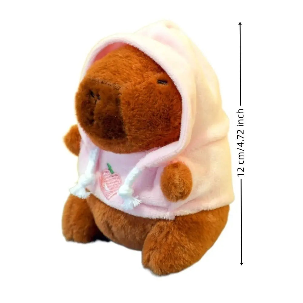Lindo juguete de peluche de capibara de tamaño pequeño con alas Sudadera con capucha simulación muñeco de capibara juguete esponjoso regalos de cumpleaños