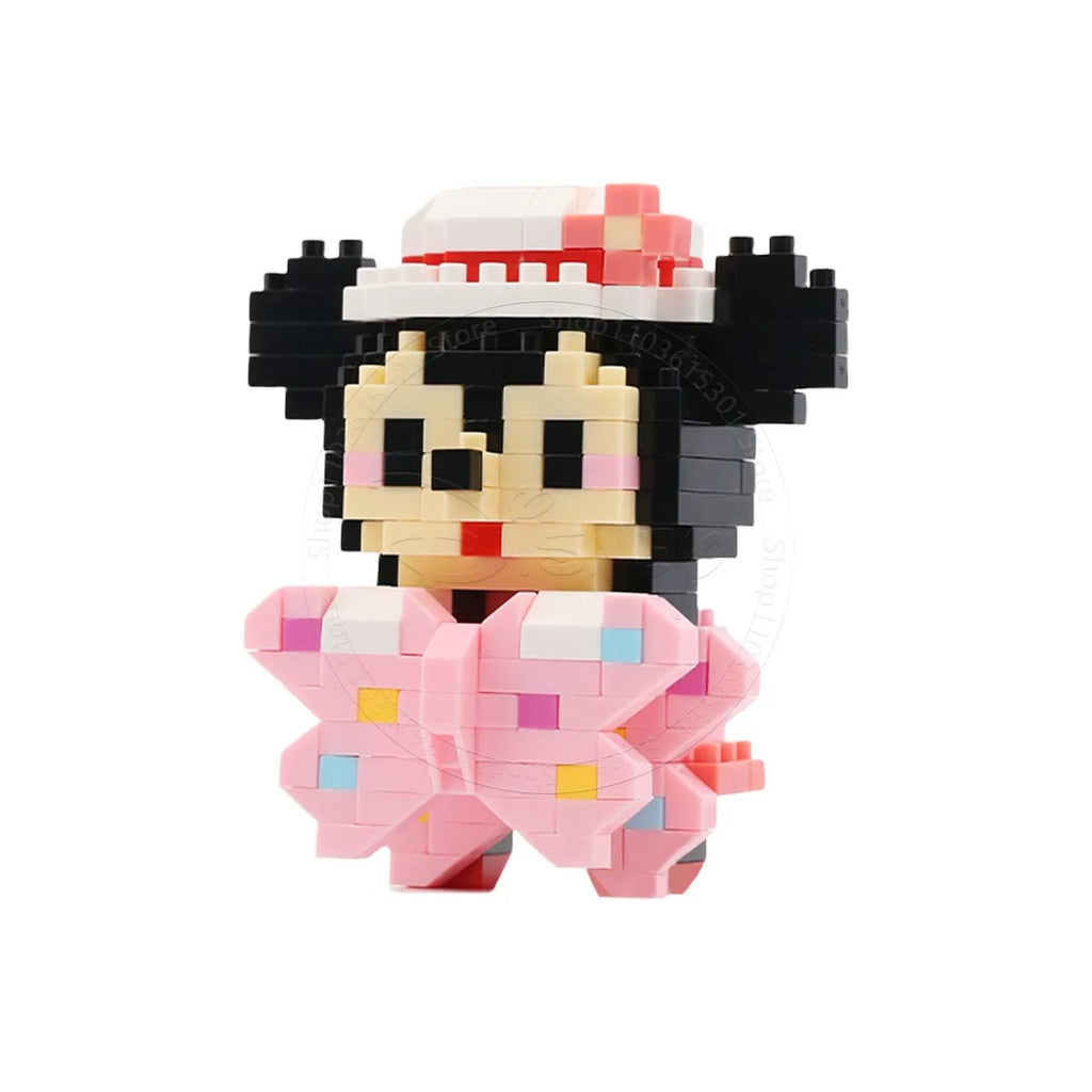 Stitch Disney princesa Elsa LinaBell bloques de construcción Mickey Mouse pato Mini figuras de acción bloques montar juguetes ladrillo niños regalos