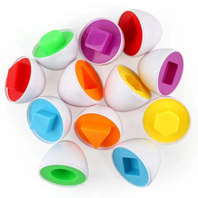 Juguete de huevos inteligentes Montessori para bebés, juegos de rompecabezas a juego, clasificador de formas, juguetes educativos de aprendizaje para niños de 2 a 3 años, regalo de Pascua