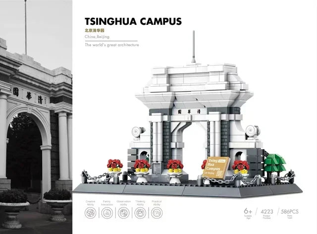 MOC arquitectura de fama mundial Edificio casa de ópera bloques de construcción Villa Savoye puente torre juguete niños cumpleaños regalo de Navidad