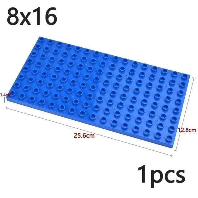 Placa base Duploes de gran tamaño, placas de montaje de ladrillos de 16x16 puntos, partículas grandes, figuras clásicas de animales, bloques de construcción, juguetes para niños