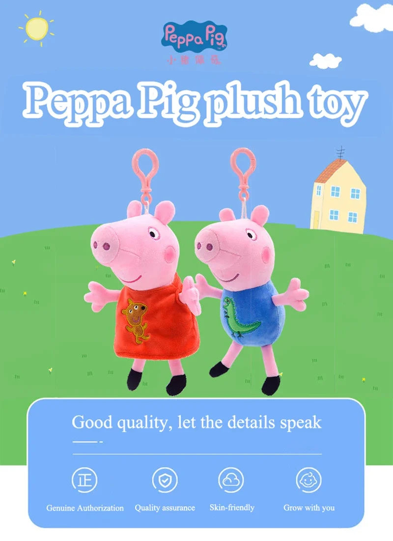 19cm Original Peppa Pig juguetes de peluche George Eddie Bear Mr dinosaurio figura de Anime juguetes de peluche niños juguete de regalo de Navidad