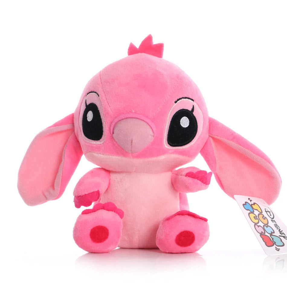Muñecos de peluche de punto azul y rosa de dibujos animados de Disney, juguetes de Anime Lilo y Stitch de 20CM, juguetes de peluche Stich, regalos de navidad para niños