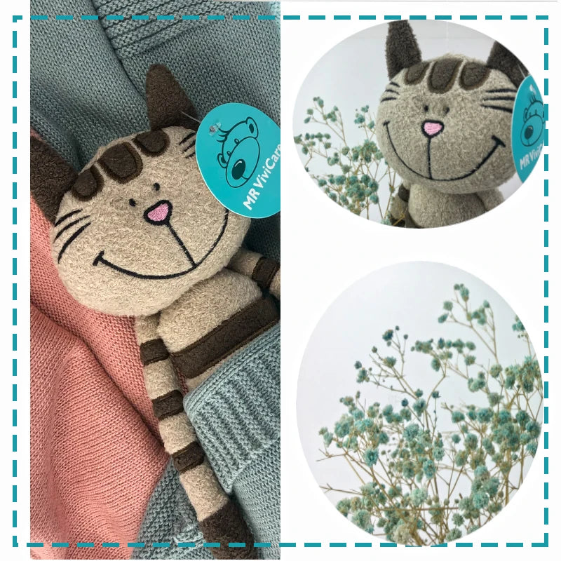 MR ViviCare-juguete de peluche de gato, simulación pequeña y suave, juguetes de animales de peluche para niños, accesorios bonitos para fotos, cumpleaños para niñas