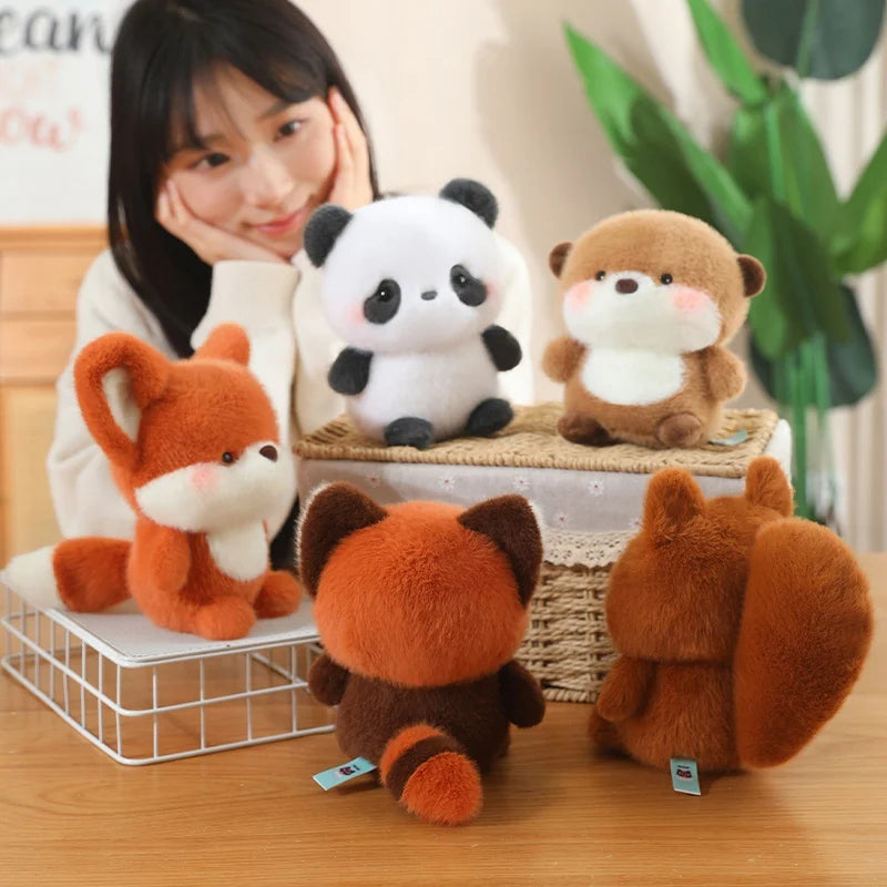 Bonitos animales sentados, Panda rojo, zorro, perezoso, gato, muñecos de peluche suaves, capibara de peluche, cerdo, juguetes para bebés, regalos para niños