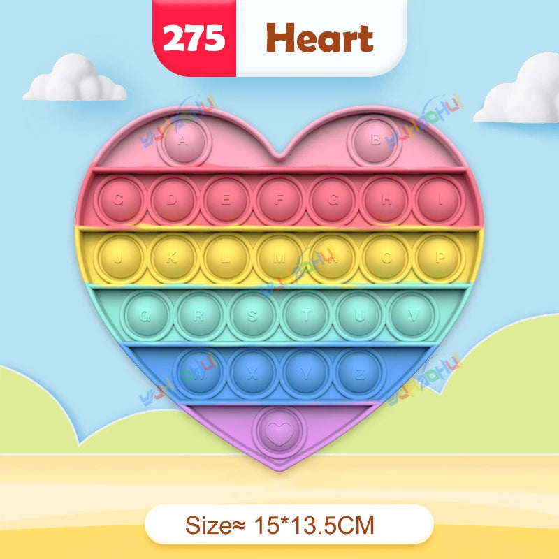 Arco Iris Pop Push Bubblle Fidget juguetes antiestrés para niños adultos juguetes sensoriales de necesidades especiales juguetes interactivos para niños