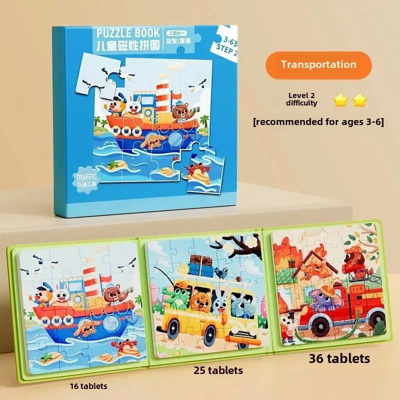 Rompecabezas magnético para niños de 3 a 6 años, juguetes educativos para bebés, juguetes educativos para edades tempranas DIY