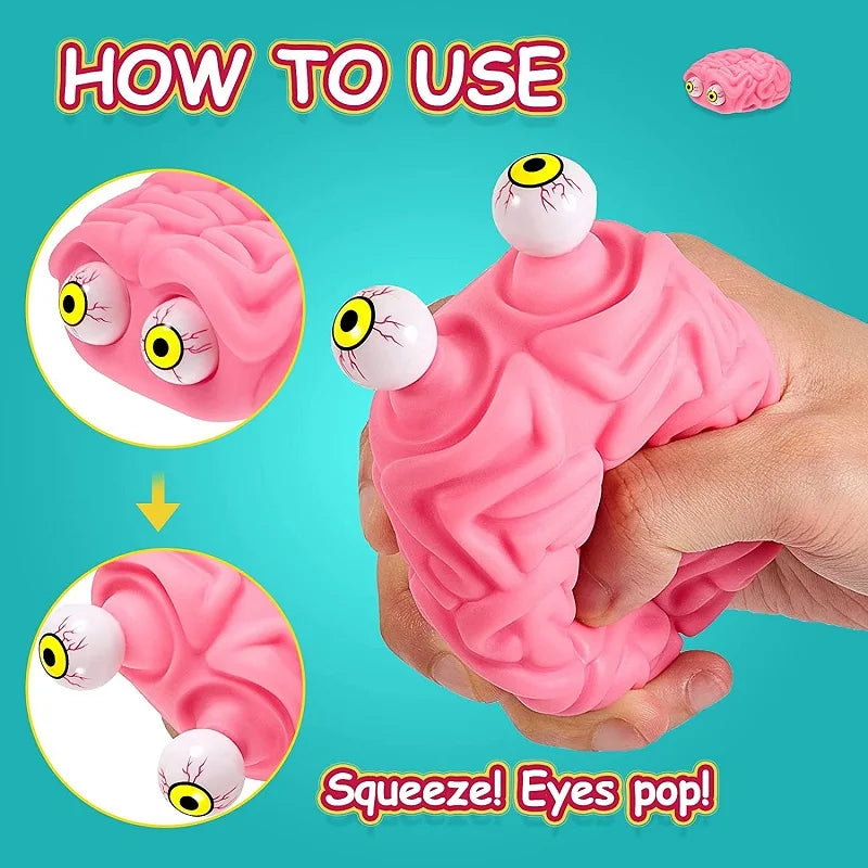 Flippy Brain Squishy Eye Popping Squeeze Fidget Splat Toy Bola para aliviar el estrés y la ansiedad Juguetes de enfoque antiansiedad Regalo para niños