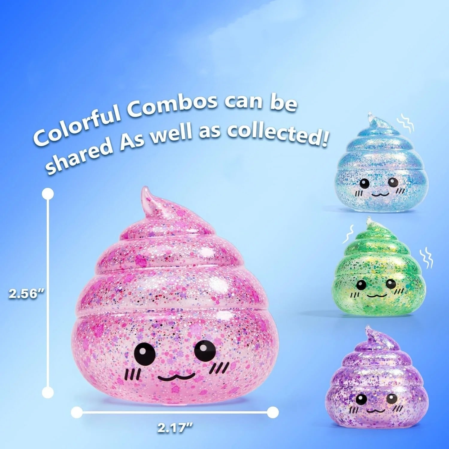 Novedad Squishy Caca Stress Ball Squishies juguetes brillo divertido estiramiento apretar Fidget juguetes para niños adultos regalo de broma del Día de los Inocentes