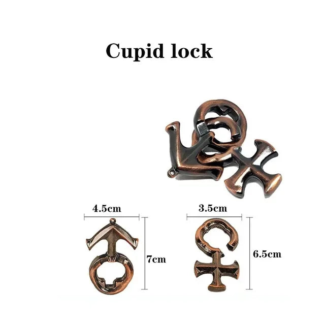 Rompecabezas de Metal IQ clásico para niños y adultos, rompecabezas mágico desconcertante, juego de rompecabezas con cordón, desbloqueo, juguete novedoso, 1 ud.