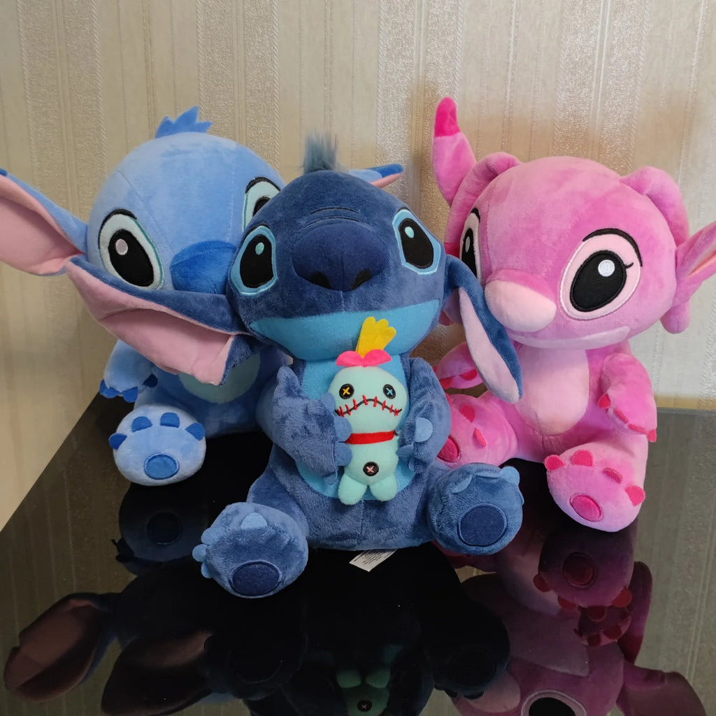 Muñecos de peluche de Stitch azul y rosa de dibujos animados de Disney, juguetes de Anime Lilo y Stitch Stich, juguetes de peluche, regalos de Navidad para niños