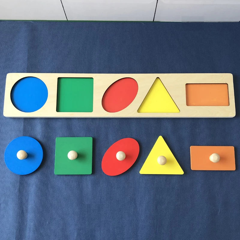 Rompecabezas Montessori de formas múltiples, rompecabezas de madera, juguete, tablero de agarre geométrico, clasificador de colores de formas educativas para bebés y niños de 1 2 3 Y