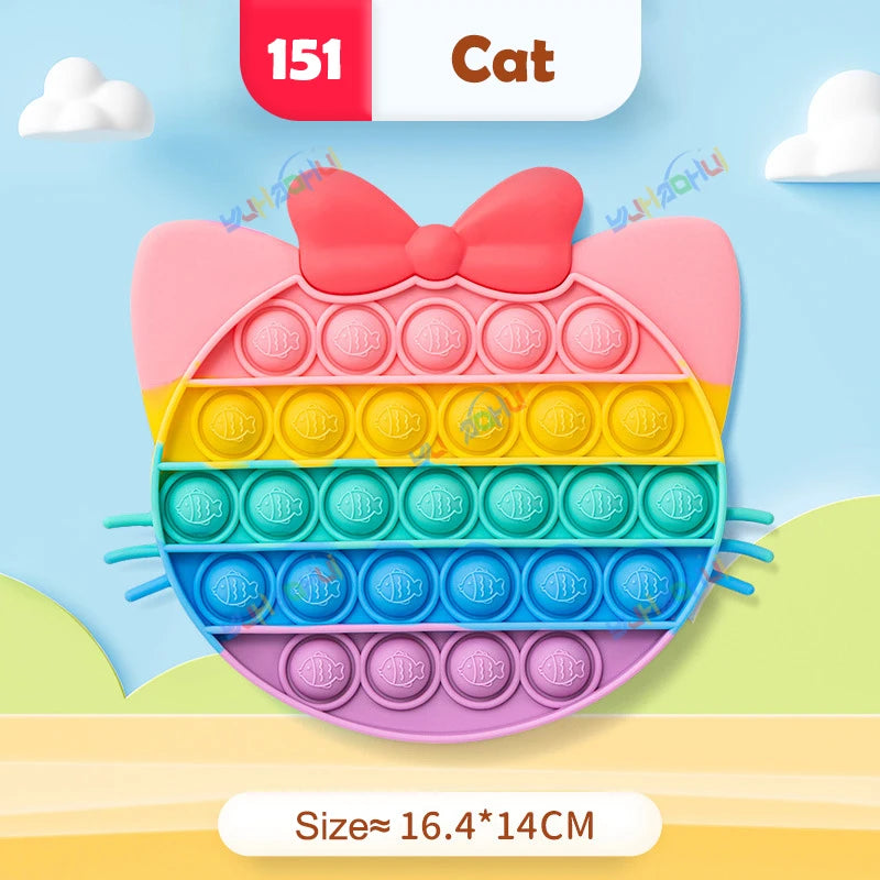 Arco Iris Pop Push Bubblle Fidget juguetes antiestrés para niños adultos juguetes sensoriales de necesidades especiales juguetes interactivos para niños