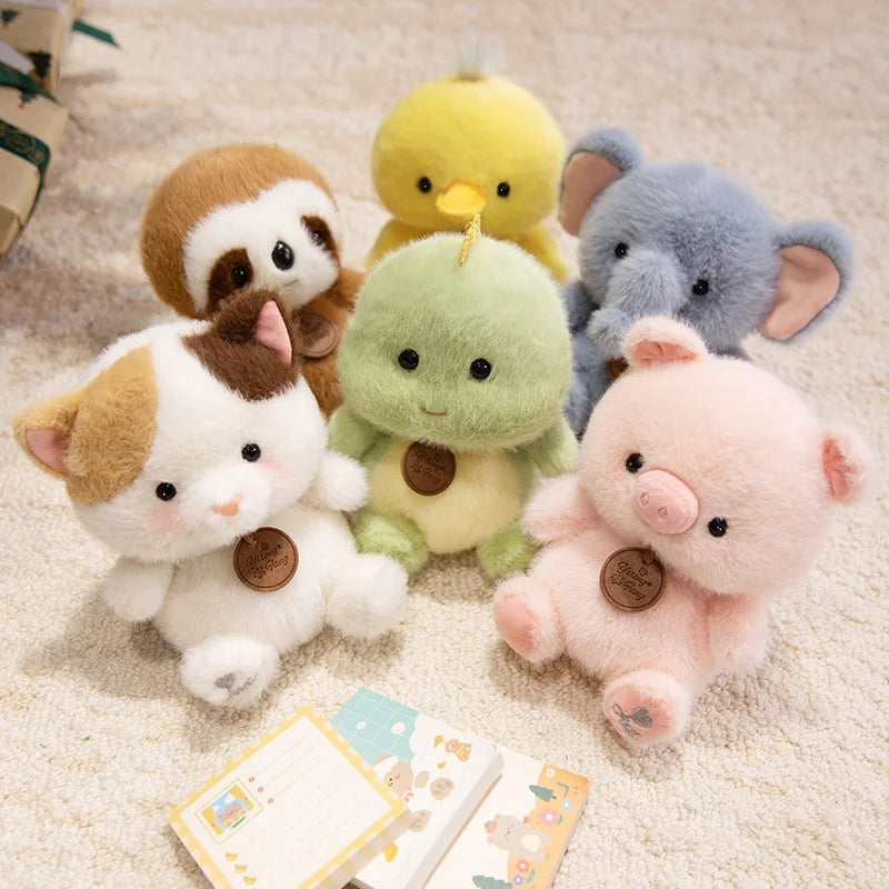 Bonitos animales sentados, Panda rojo, zorro, perezoso, gato, muñecos de peluche suaves, capibara de peluche, cerdo, juguetes para bebés, regalos para niños