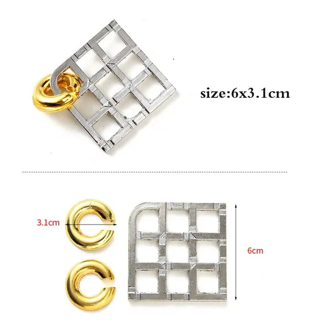 Rompecabezas de Metal IQ clásico para niños y adultos, rompecabezas mágico desconcertante, juego de rompecabezas con cordón, desbloqueo, juguete novedoso, 1 ud.