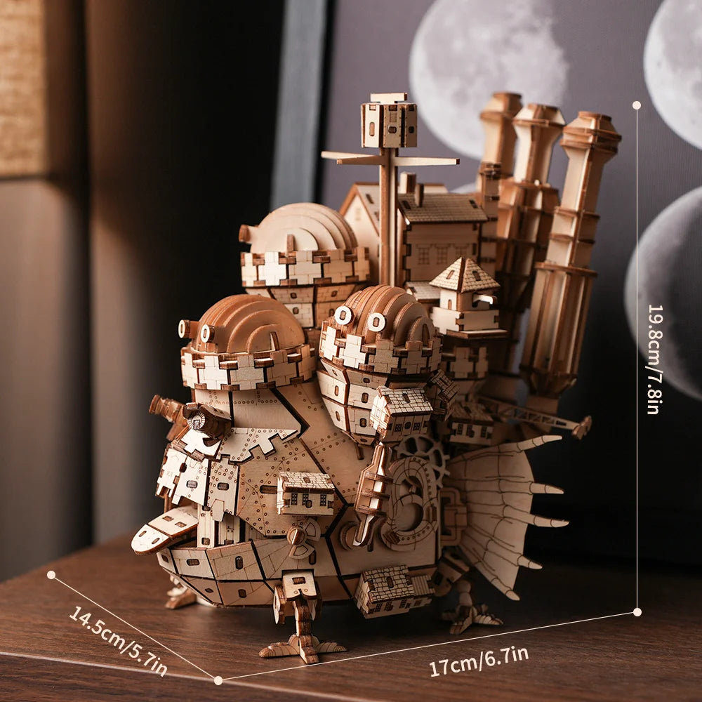 "Puzzle de madera 3D con tema de castillo creativo, Kit de modelo de madera, juguete artesanal, decoración del hogar, el mejor regalo desafiante para niños y adultos"