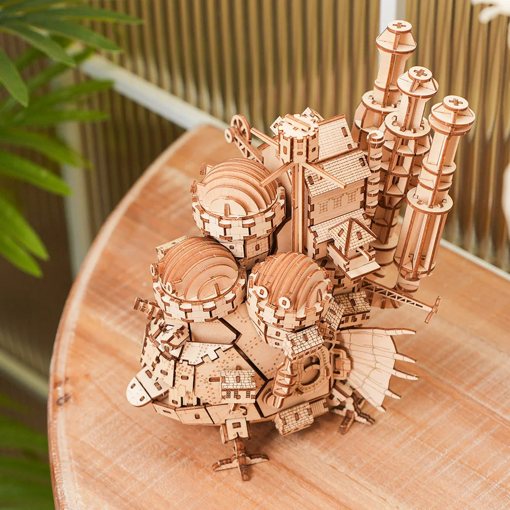 "Puzzle de madera 3D con tema de castillo creativo, Kit de modelo de madera, juguete artesanal, decoración del hogar, el mejor regalo desafiante para niños y adultos"